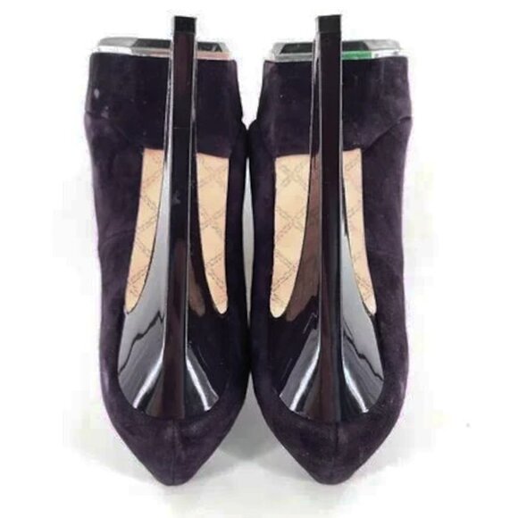 L.A.M.B. Gwen Stefani Dolores Purple Suede 6" Platform Pumps NEW - Picture 7 of 12